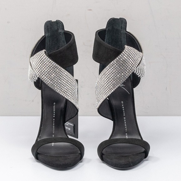 Giuseppe Zanotti Ella Crystal Suede Sandal Heels Size 35 (5 US) - Picture 5 of 8